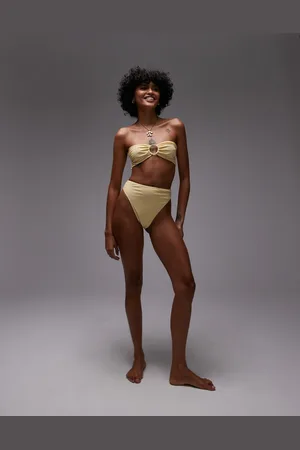 Topshop Thailand - Kærnemælksgul bikinitop med metaldetalje-Hvid