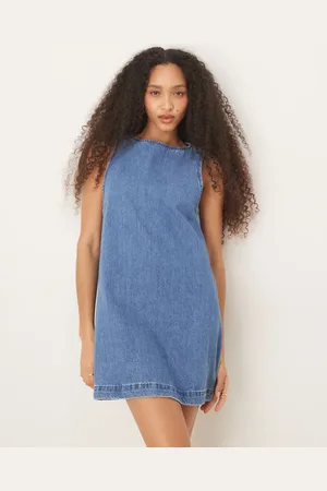 ASOS Blå shift-minikjole i denim