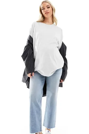 ASOS ASOS DESIGN Maternity - Ankellange blå jeans med lige ben