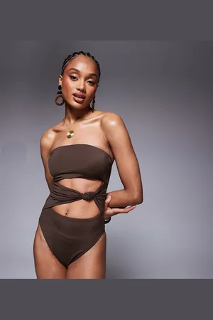 ASOS Tall - Nina - badedragt med knudedetalje-Multifarvet