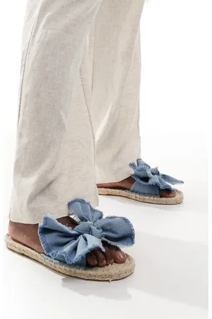 ASOS Jem - Denimblå espadrille-sandaler med sløjfedetalje
