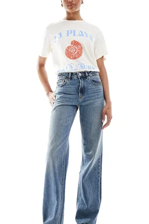 Stradivarius Tall - Dad-jeans med vidde i mørk vintagevask