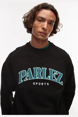 Parlez Sweat-top med rund hals og varsity-logo i frotté