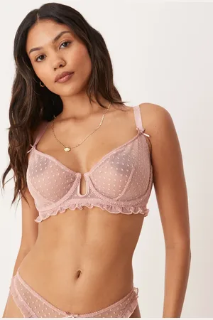 ASOS Fuller Bust - Jessie - BH med flæser, bøjle og broderede prikker-Ingen farve