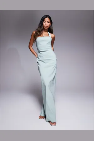 Vesper Bodycon-maxikjole i bengalin med halterneck og stropper