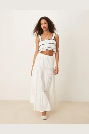 Gina Tricot Lagdelt midinederdel i satin