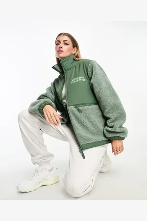 ASOS ASOS DESIGN - Weekend Collective - Salviegrøn nylonfleece med lynlås