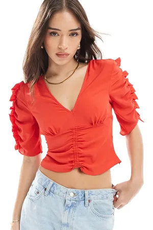 ASOS Tea-bluse med V-hals-Lyserød