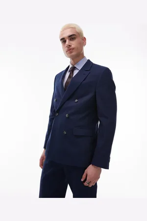 Topman Dobbeltradet blazer i hørblanding
