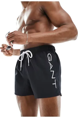 GANT Sorte badeshorts med tekstlogo i siden