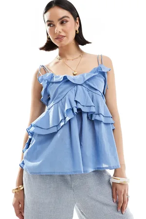ASOS Cami-top med flæser og bindestropper