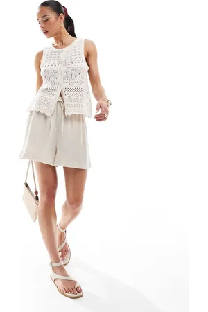 New Look Pull-on-shorts i hør-Neutral