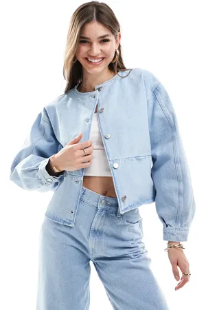 ASOS Afbleget denimjakke uden krave