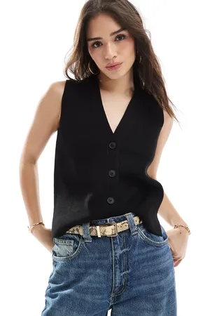 New Look Strikket habitvest med knapper