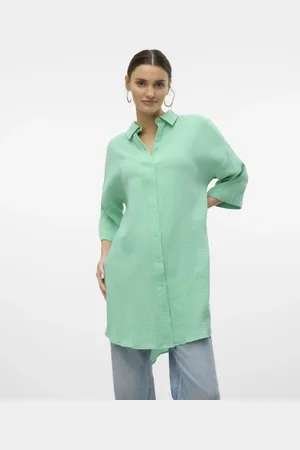 VERO MODA Laurbærkransgrøn skjorte