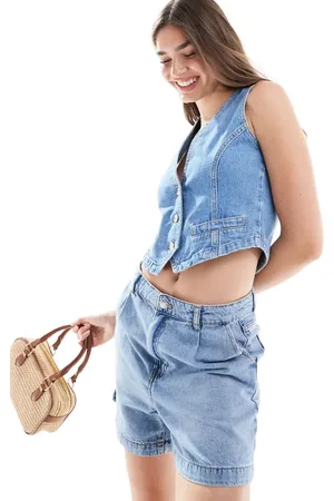 ASOS Denimvest i mellemblå westernstil