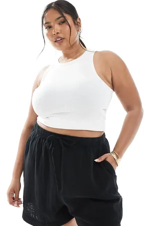 New Look New Look Curve - Sorte shorts i dobbeltvævet stof