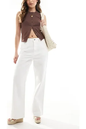 New Look Adalae - Hvide jeans med vide ben