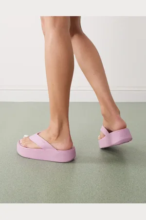Crocs Getaway - Hortensialilla flatform-klipklappere