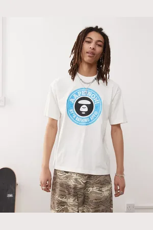 A Bathing Ape AAPE By A Bathing Ape - Råhvid T-shirt med logoprint på brystet