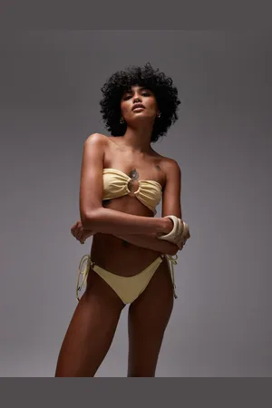 Topshop Thailand - Kærnemælksgule G-strengsbikinitrusser-Hvid