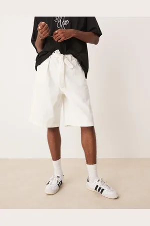 ASOS Lange råhvide jorts med plisseringer og bindebånd