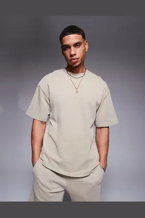 ADPT. Oversized T-shirt i vasket brun - Del af sæt