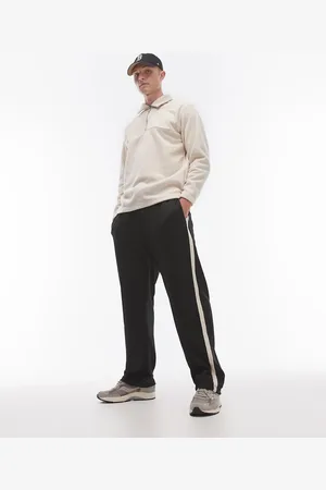 Topman Sorte joggingbukser med lige ben og sidestribe