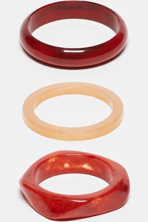 Accessorize Pakke med 3 pakke chunky armringe i pink resin