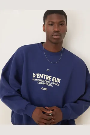 ASOS Marineblå oversized sweatshirt med brystprint