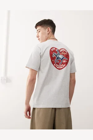A Bathing Ape Aape By A Bathing Ape - Gråmeleret T-shirt med rund hals og hjertemærke på ryggen