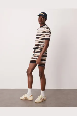 ASOS Strikkede shorts med striber - Del af sæt