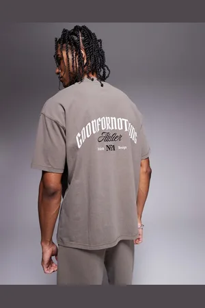 Good For Nothing Gråbrun T-shirt med logoprint på ryggen - Del af sæt-Neutral