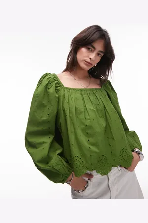 Topshop Top med lange ærmer og udskæring