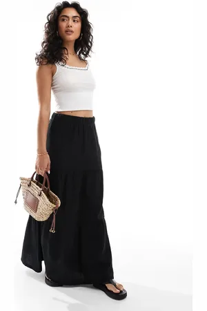 Pieces® Lagdelt boho midinederdel