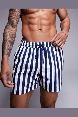 South Beach Marineblå badeshorts med kontrasterende striber