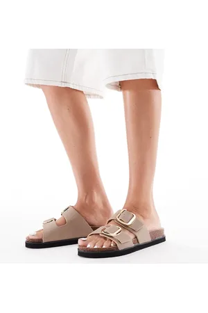New Look Gyldenbrune sandaler med dobbelte remme og spænder