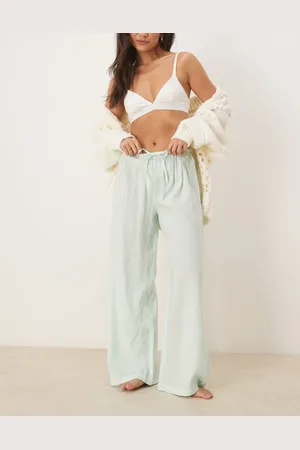Luna Mintgrønne oversized pyjamasbukser med striber