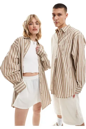 COLLUSION Unisex - Oversized skjorte med -Lyserød