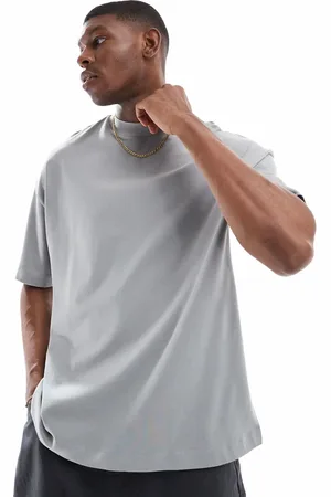 ASOS Grå oversized kraftig T-shirt med høj hals