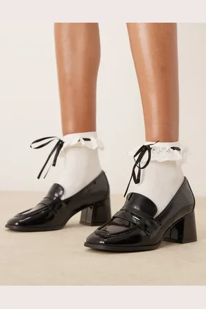 New Look Sorte loafers med høj hæl