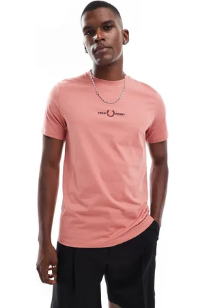 Fred Perry Lyserød T-shirt med broderet logo