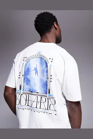 ASOS Hvid oversized T-shirt med kosmisk grafik