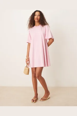 ASOS Forvasket pink mini-T-shirtkjole med swing-design-Lyserød