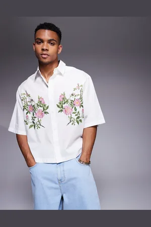 ASOS Og oversized poplin-skjorte med print og firkantet pasform
