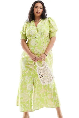 Never Fully Dressed Lindos - Midaxi-kjole med gult/guldfarvet print