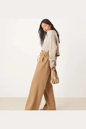 ASOS Petite - Kamelfarvede og skræddersyede pull-on bukser-Neutral