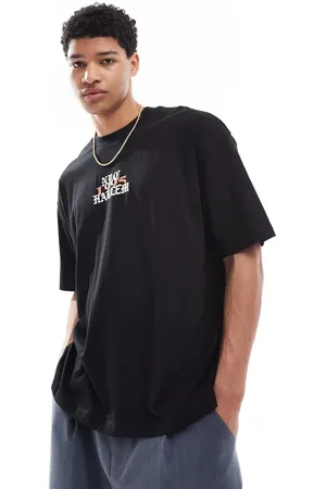 ASOS Oversized T-shirt med grafisk grungeprint-Sort