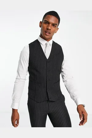 ASOS Sot vest med nålestriber i skinny fit