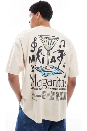 ASOS Oversized og beige T-shirt med grafisk 